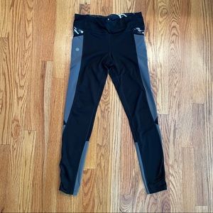 Athleta black and gray leggings with pockets